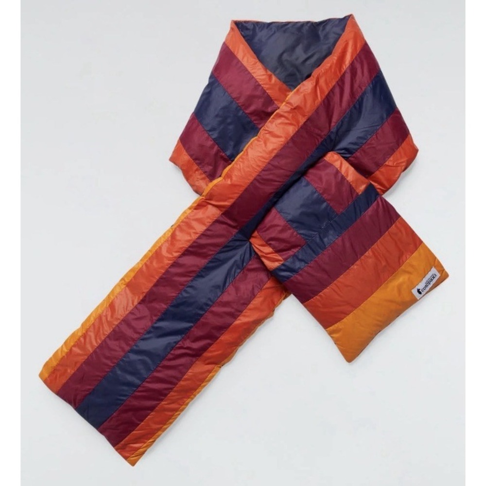 Cotopaxi Fuego Down Scarf NWT Stripe 800 Fill Puffer O/S Lightweight Warm Bright